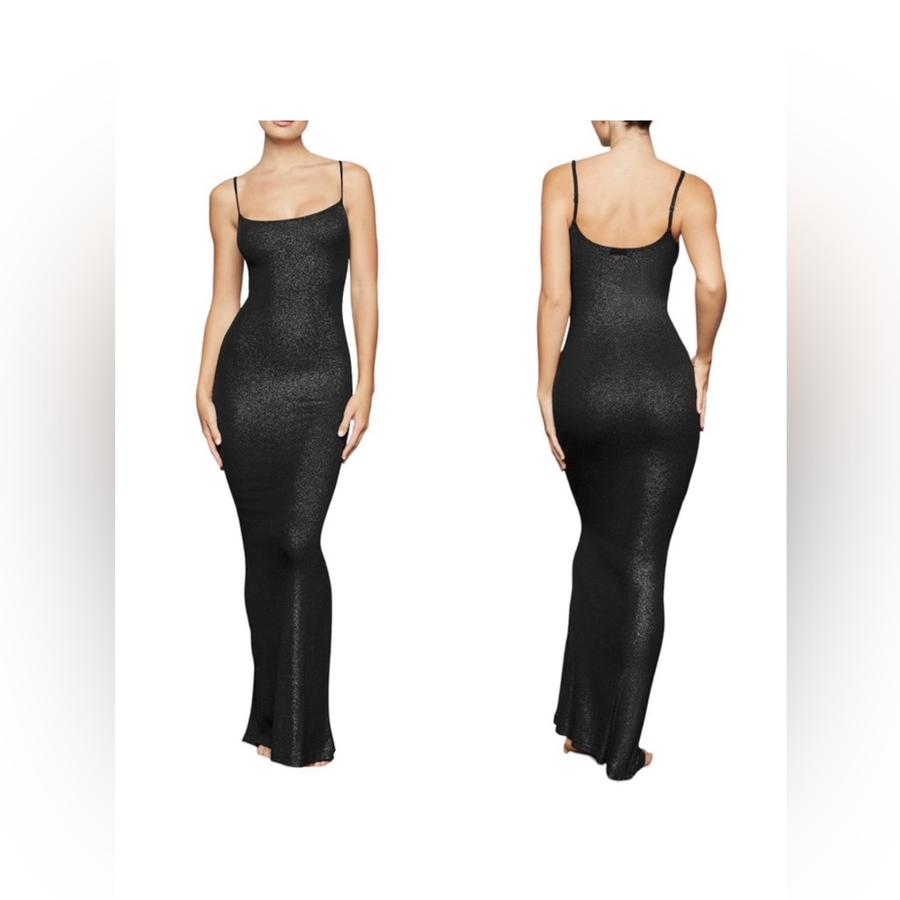 SKIMS Soft Lounge Shimmer Long Slip Dress